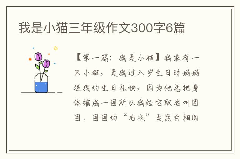 我是小猫三年级作文300字6篇