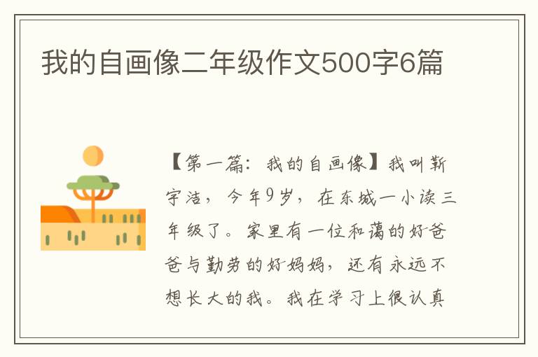 我的自画像二年级作文500字6篇