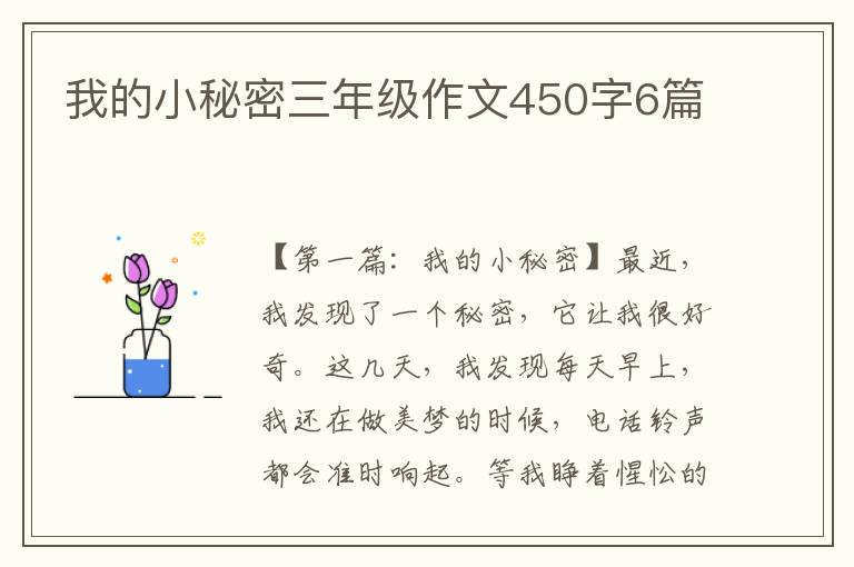 我的小秘密三年级作文450字6篇