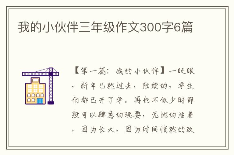 我的小伙伴三年级作文300字6篇