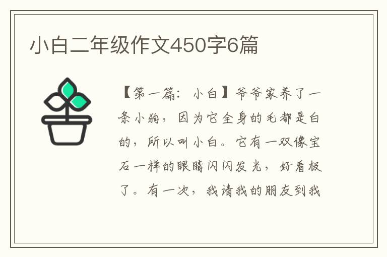 小白二年级作文450字6篇