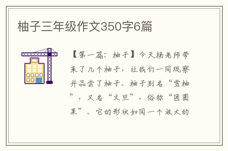 柚子三年级作文350字6篇