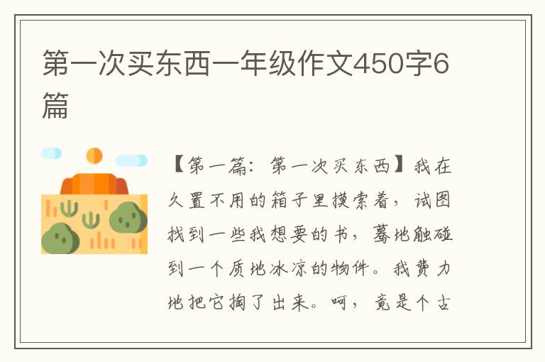 第一次买东西一年级作文450字6篇