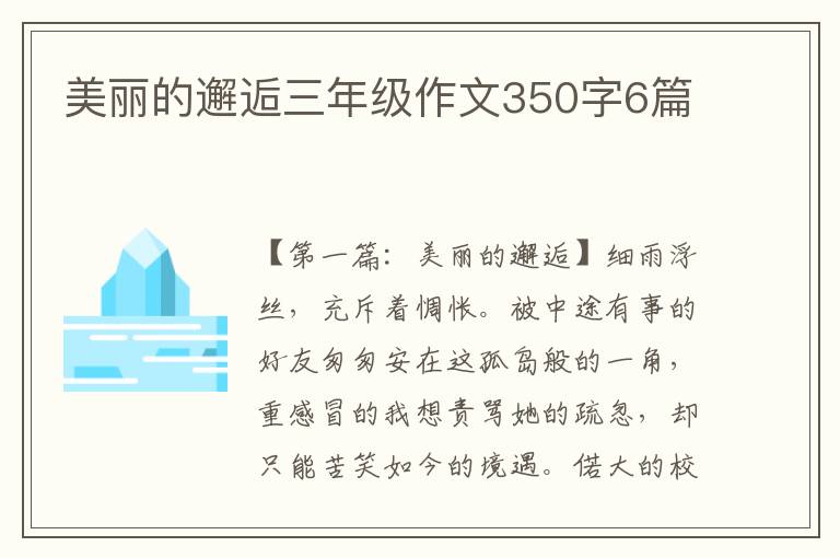 美丽的邂逅三年级作文350字6篇