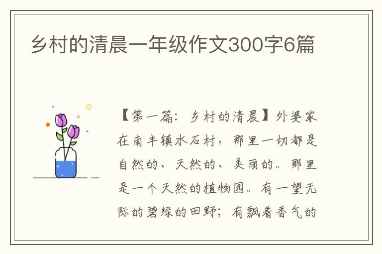 乡村的清晨一年级作文300字6篇