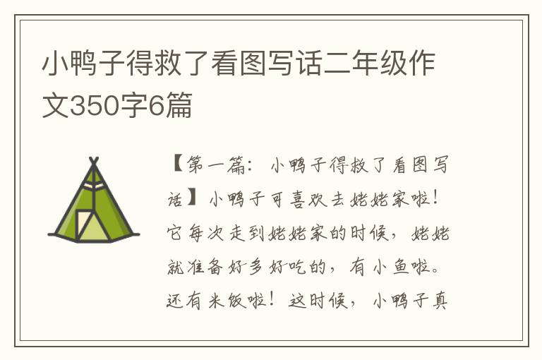 小鸭子得救了看图写话二年级作文350字6篇