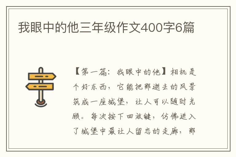 我眼中的他三年级作文400字6篇