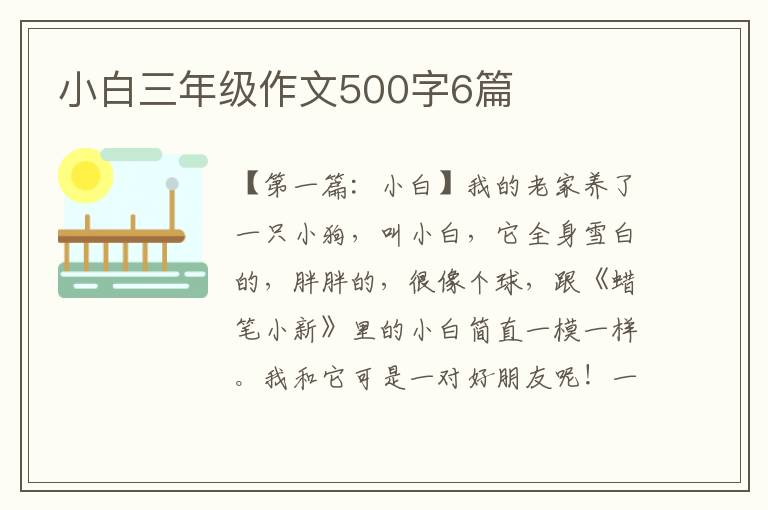 小白三年级作文500字6篇