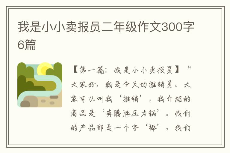 我是小小卖报员二年级作文300字6篇