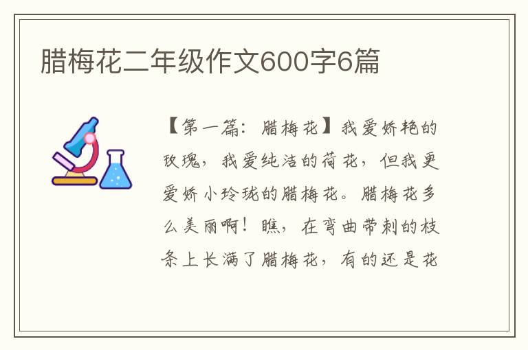 腊梅花二年级作文600字6篇