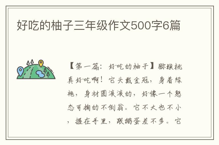 好吃的柚子三年级作文500字6篇