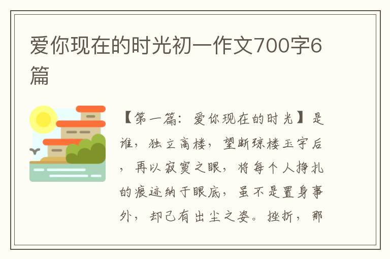 爱你现在的时光初一作文700字6篇