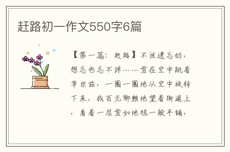 赶路初一作文550字6篇