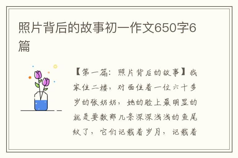 照片背后的故事初一作文650字6篇