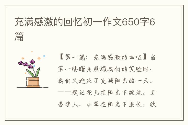 充满感激的回忆初一作文650字6篇