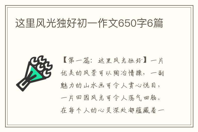 这里风光独好初一作文650字6篇