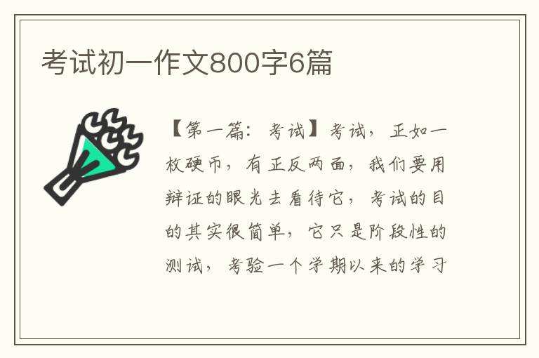 考试初一作文800字6篇