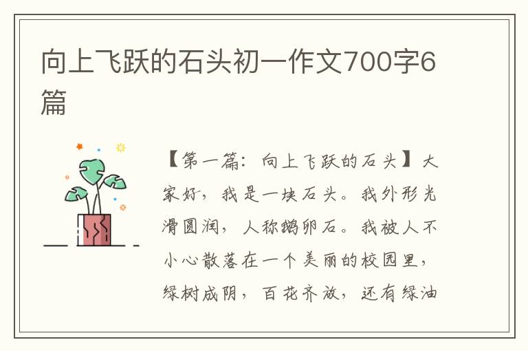 向上飞跃的石头初一作文700字6篇