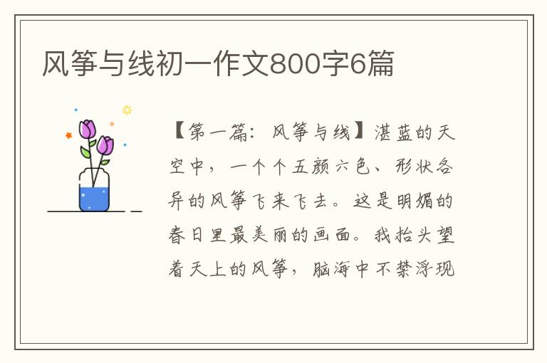 风筝与线初一作文800字6篇