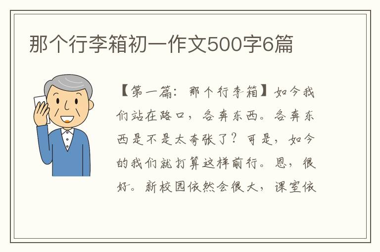 那个行李箱初一作文500字6篇