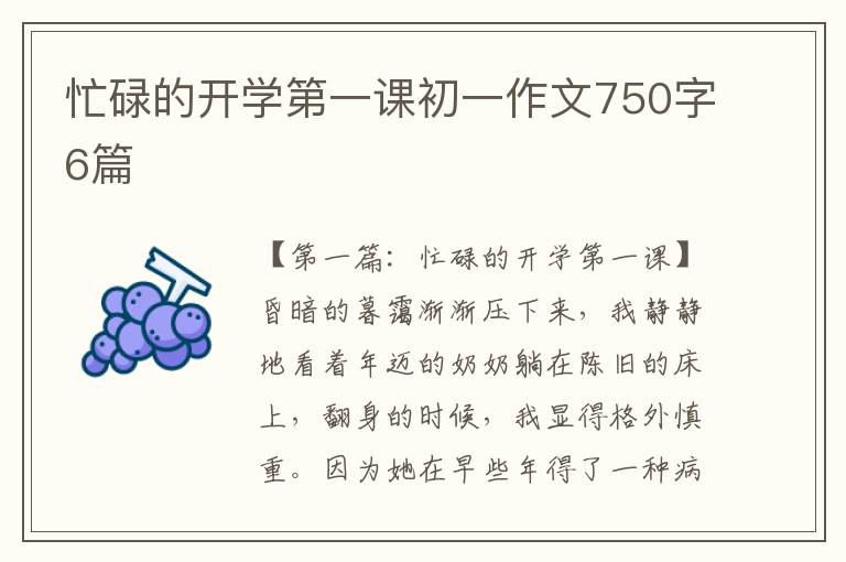 忙碌的开学第一课初一作文750字6篇