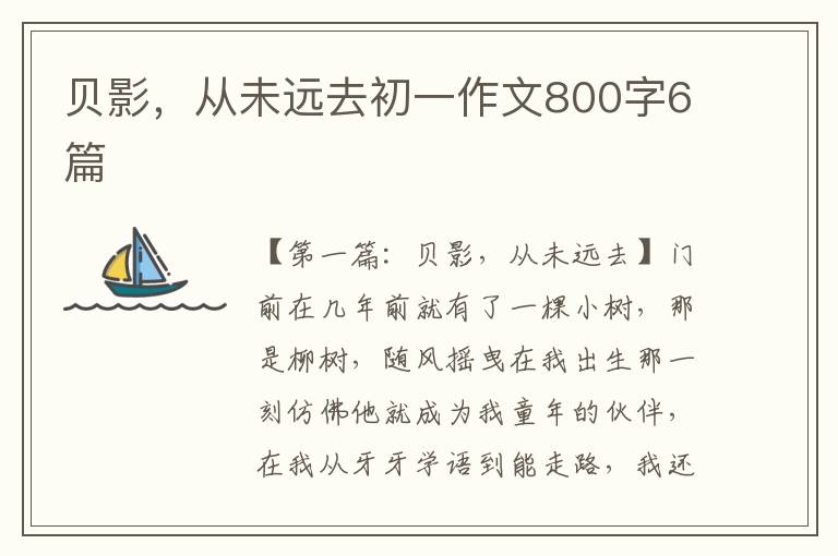 贝影，从未远去初一作文800字6篇