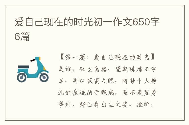 爱自己现在的时光初一作文650字6篇