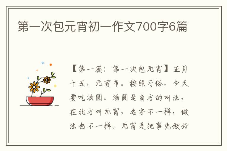 第一次包元宵初一作文700字6篇