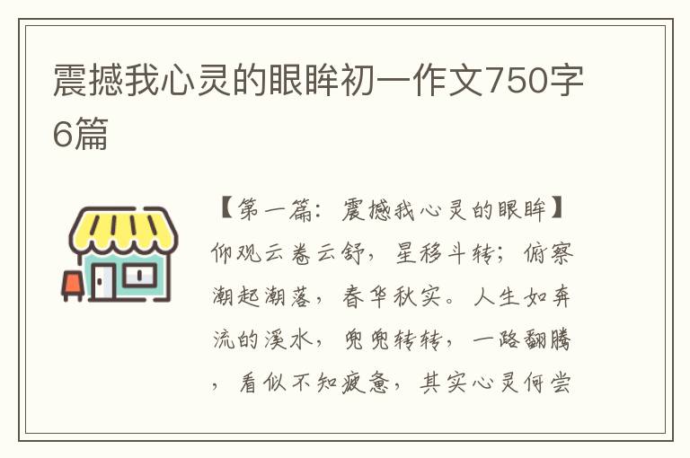 震撼我心灵的眼眸初一作文750字6篇