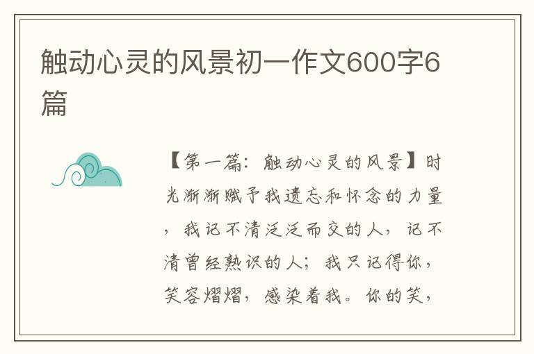 触动心灵的风景初一作文600字6篇