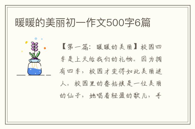 暖暖的美丽初一作文500字6篇