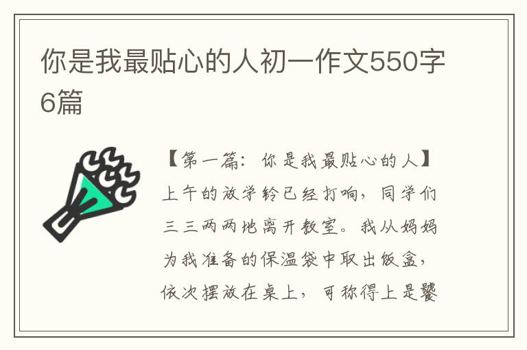 你是我最贴心的人初一作文550字6篇