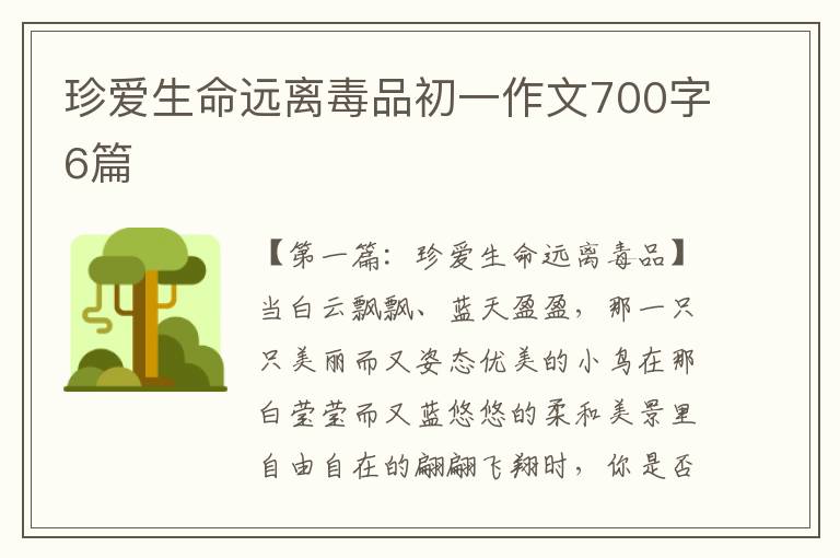 珍爱生命远离毒品初一作文700字6篇