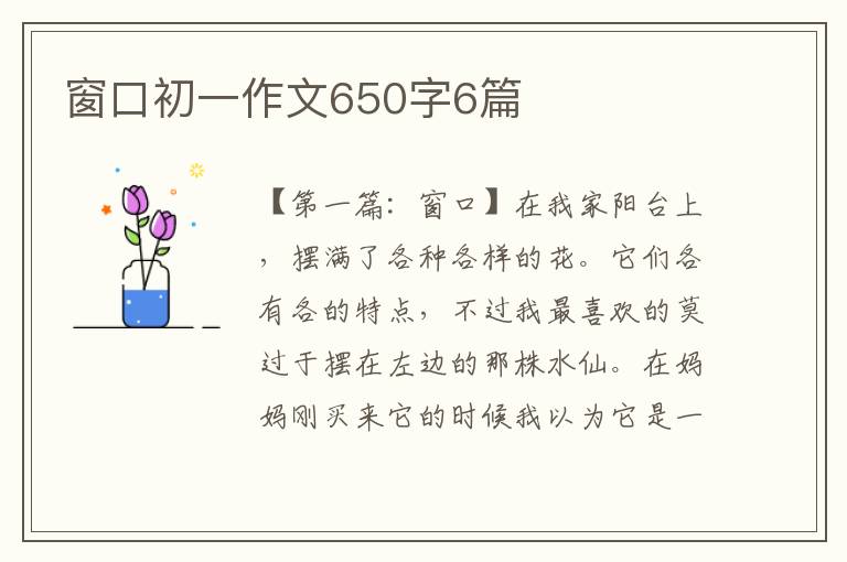 窗口初一作文650字6篇