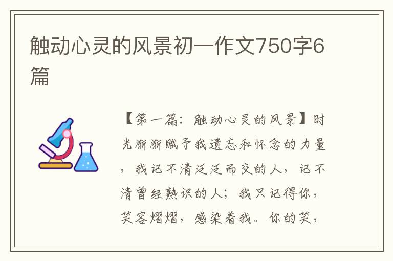 触动心灵的风景初一作文750字6篇