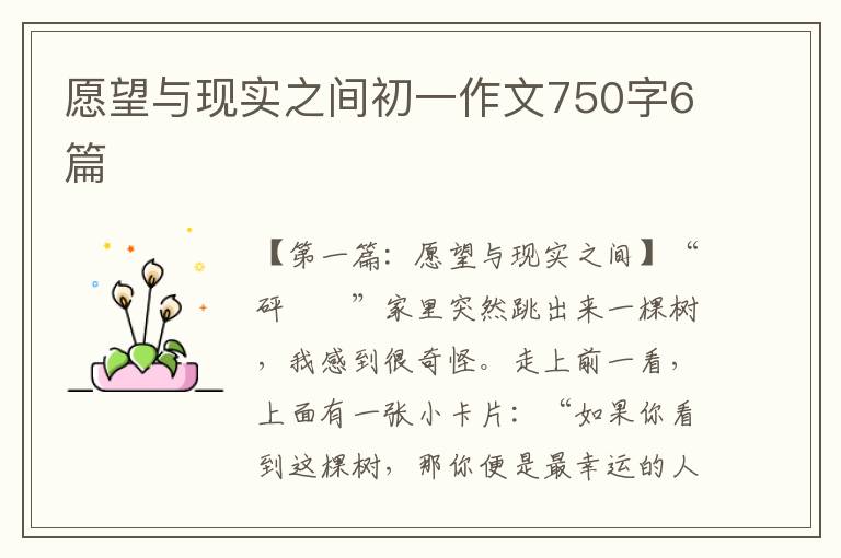 愿望与现实之间初一作文750字6篇