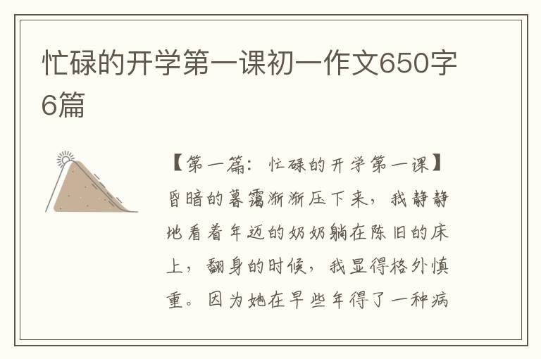 忙碌的开学第一课初一作文650字6篇