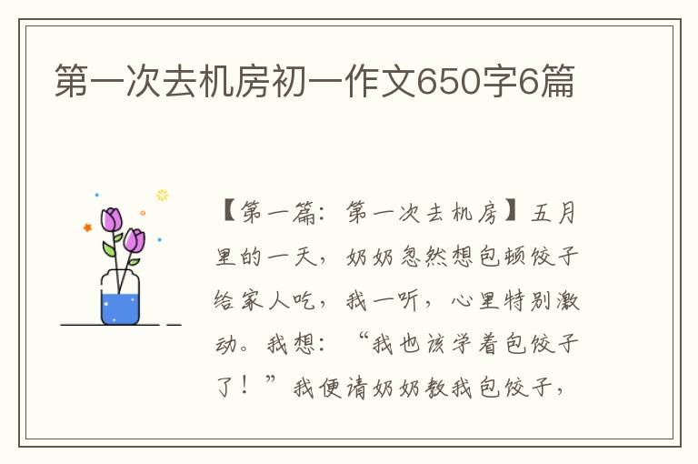 第一次去机房初一作文650字6篇