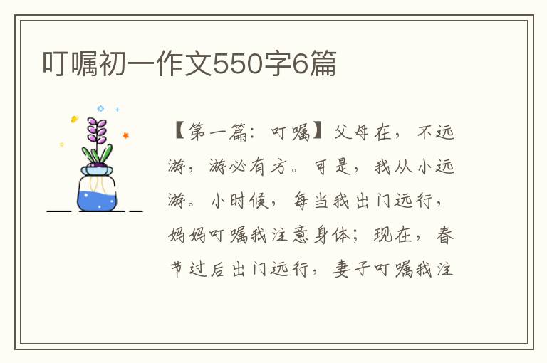 叮嘱初一作文550字6篇