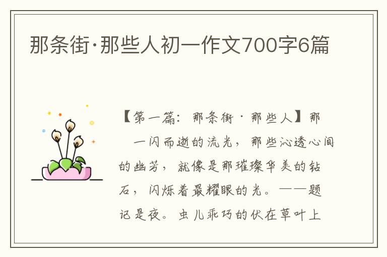 那条街·那些人初一作文700字6篇