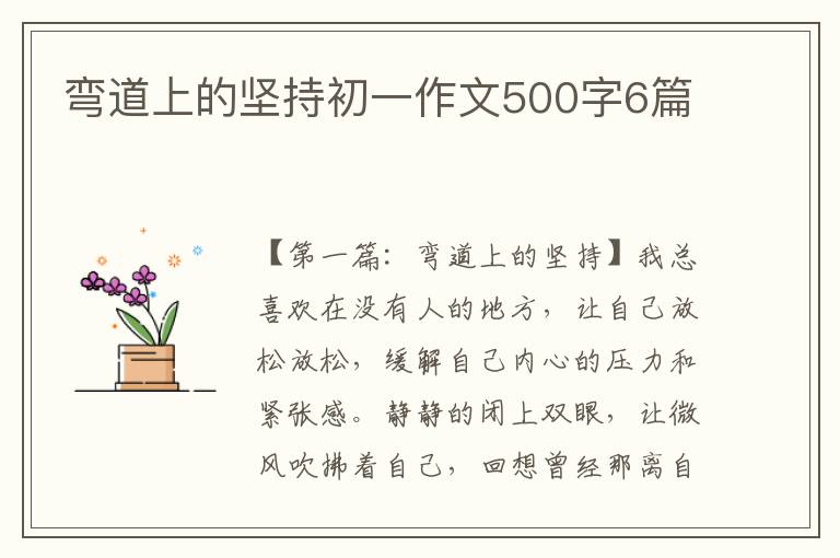 弯道上的坚持初一作文500字6篇