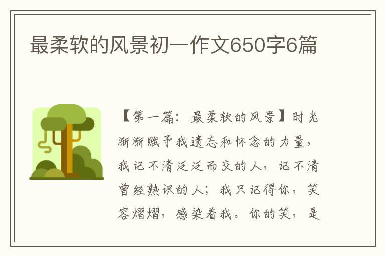 最柔软的风景初一作文650字6篇