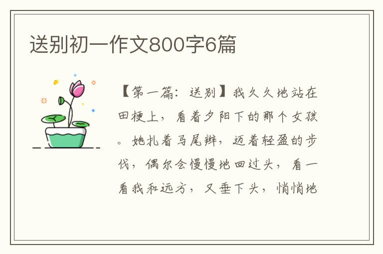 送别初一作文800字6篇