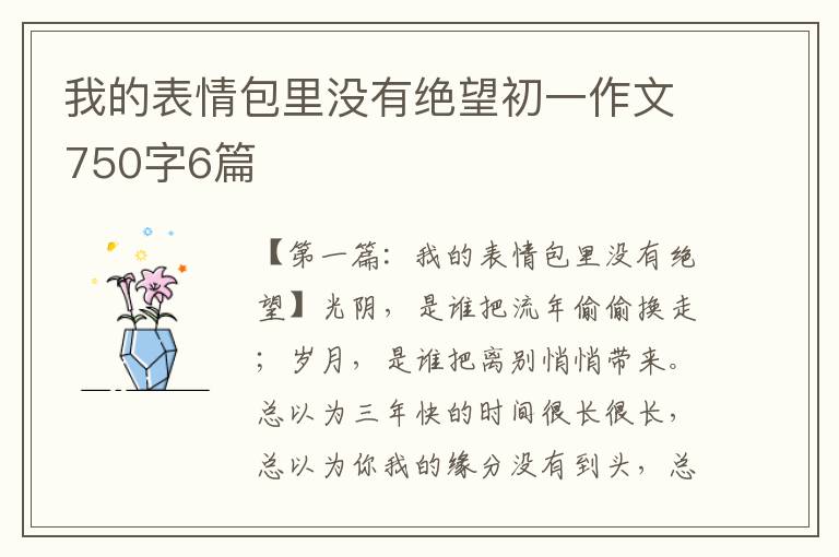 我的表情包里没有绝望初一作文750字6篇