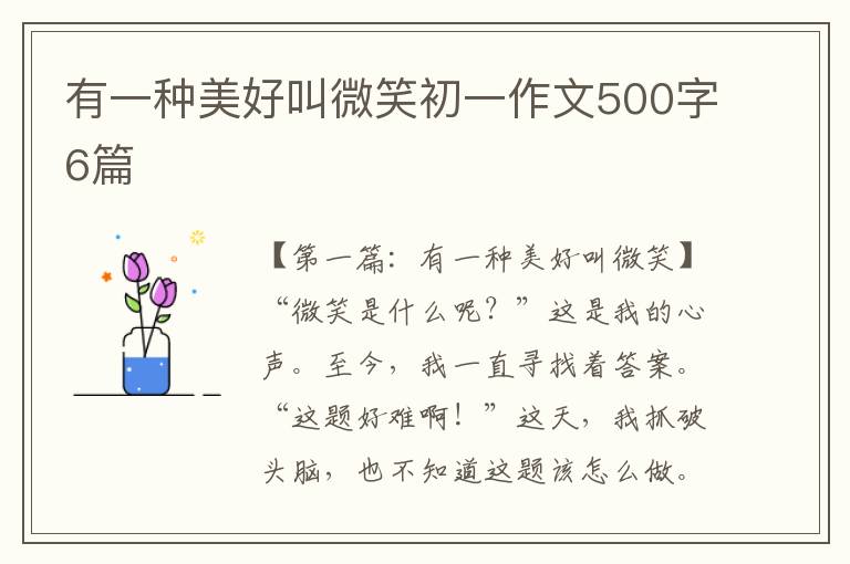 有一种美好叫微笑初一作文500字6篇