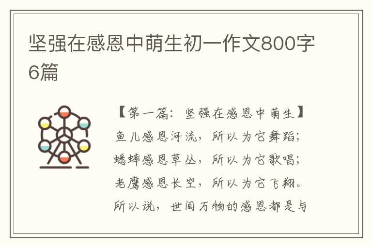 坚强在感恩中萌生初一作文800字6篇