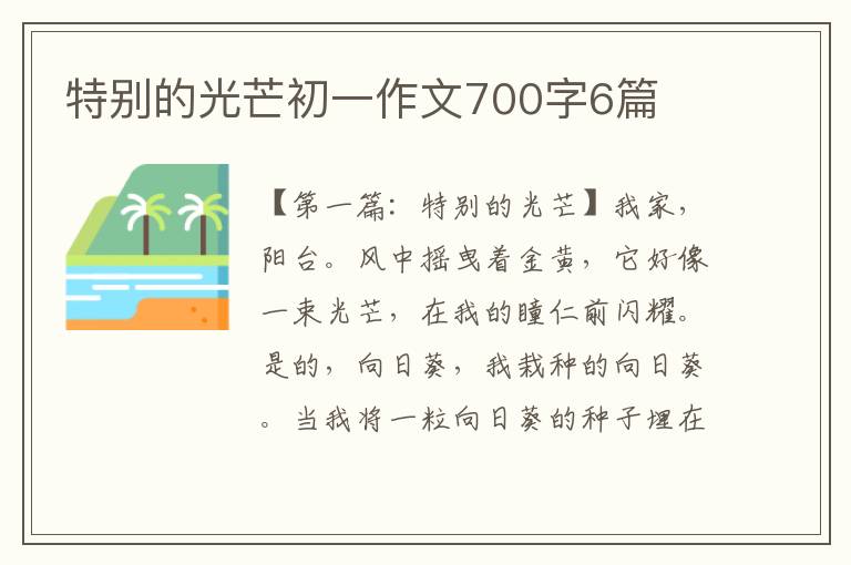 特别的光芒初一作文700字6篇