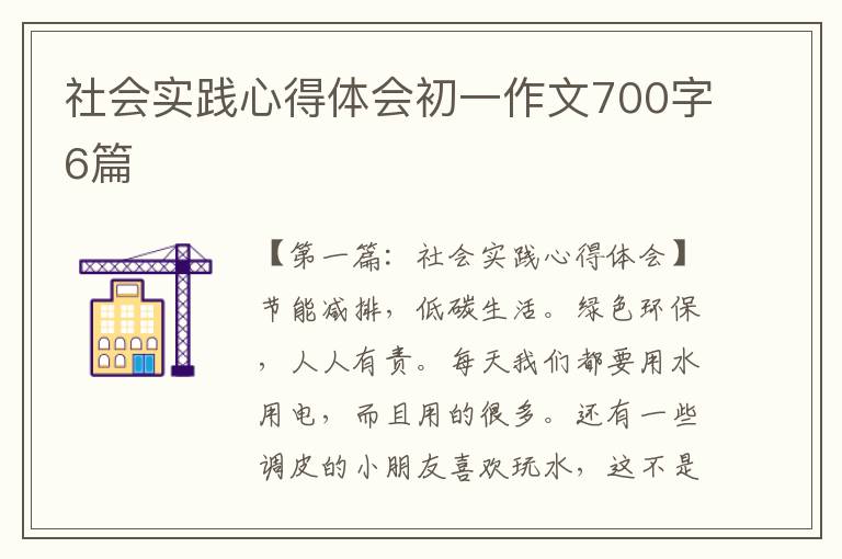 社会实践心得体会初一作文700字6篇