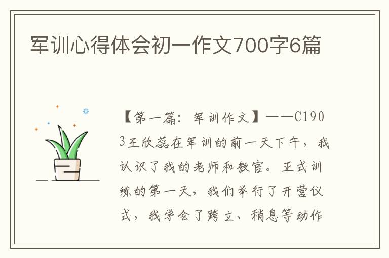 军训心得体会初一作文700字6篇