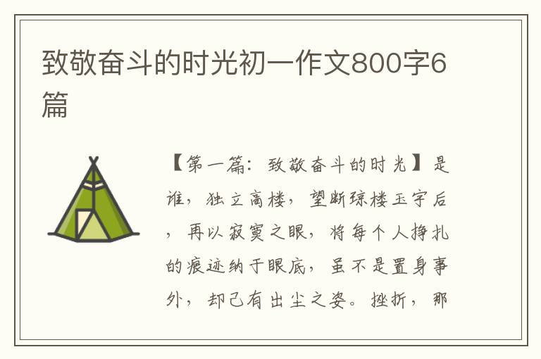 致敬奋斗的时光初一作文800字6篇